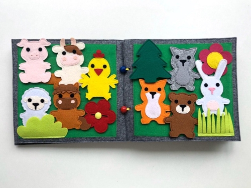 Marmetil™ | Felt educational book Giraffe (large) 21x23 cm / Felt Books № 4