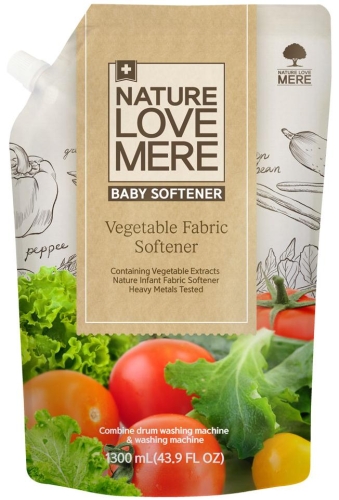 Conditioner-Rinse for washing Kid clothes NATURE LOVE MERE™ Vegetables, 1.3 l (soft pack), Korea, NLM