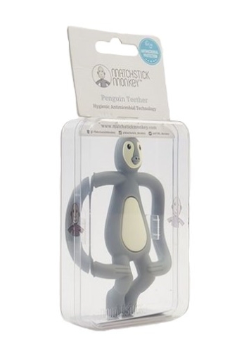 Игрушка-грызун MATCHSTICK MONKEY Пингвин (цвет серый, 11 см) / Прорезыватели № 6 Kids Republic Игрушка-грызун MATCHSTICK MONKEY Пингвин (цвет серый, 11 см) / Прорезыватели № 6