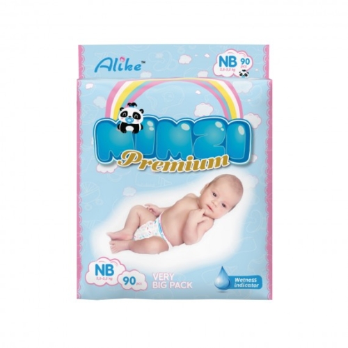 Baby diapers MIMZI NB, 2.5-5.5 kg, 90 pcs., (MDNB90)