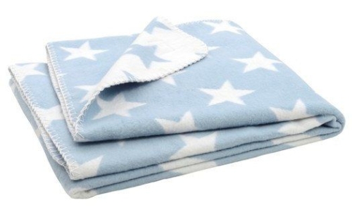 Flannelette blanket Jollein 75x100cm, Blue stars