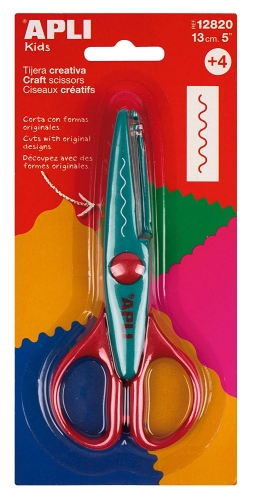 Apli Kids™ | Креативные ножницы изогнутые бирюзового цвета, 13 см, Испания (12820)