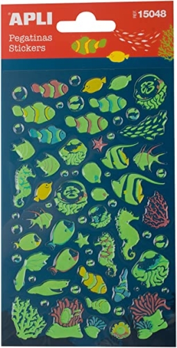 Наклейки Люминесцентные рыбы, Apli Kids, арт. 15048