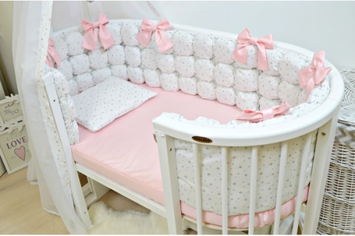 Ovalbed® Glitter pom pom fruit marshmallow bed set