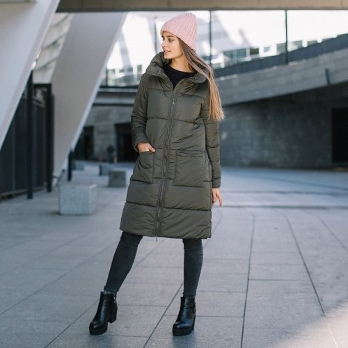 Зимняя куртка 3 в 1 для беременных и слингоношения - Олива Love&Carry LCM2702