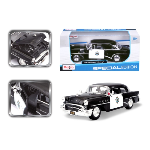 Car model Buick Century 1955, Maisto, 1:26, black, art. 31295 black / Toy Transport № 3 Kids Republic Car model Buick Century 1955, Maisto, 1:26, black, art. 31295 black / Toy Transport № 3