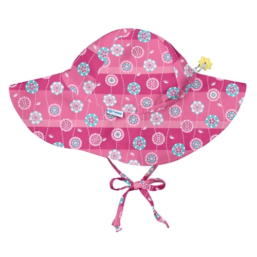Kids Sun Hat - Hot Pink Stripe Flower [9-18mths], i Play™ USA