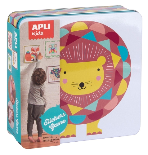 Apli Kids™ | Игра с наклейками в металлической коробке: лев, Испания (14590)