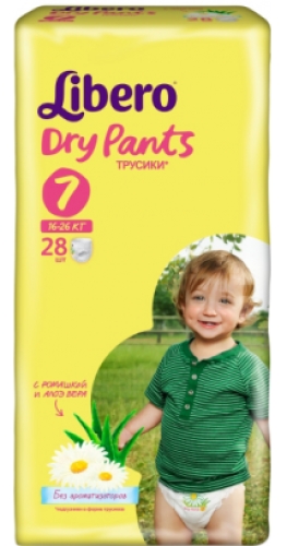 Підгузки-трусики дитячі Libero Dry Pants 7 16-26 кг 28 шт (7322540539356)