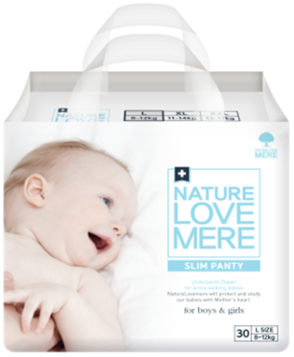 [8-12 kg] Подгузники-трусики NATURE LOVE MERE™ корейские (L) Ультратонкие 30 шт, NLM / Подгузники № 2