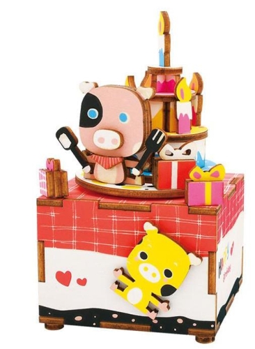 Wooden 3D puzzle Music box Happy Birthday , Robotime [AM 309]