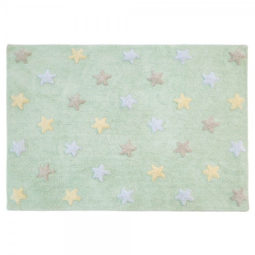 Килимок для дитячої Lorena Canals Tricolor Star Soft/Mint, 120х160 см