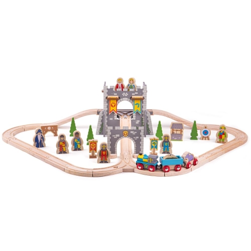 Игрушечная железная дорога Замок, Bigjigs Toys, 46 элементов, арт. BJT067