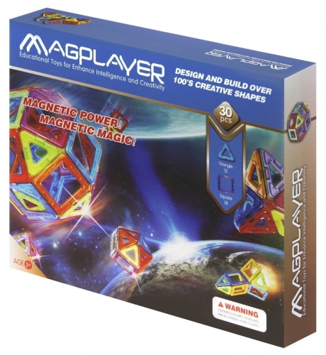 Магнитный детский конструктор 30 ед., MagPlayer™(MPB-30)
