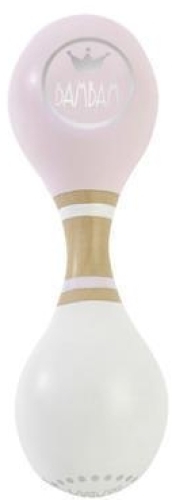 Wooden maracas rattle in pink color, Bam Bam Holland