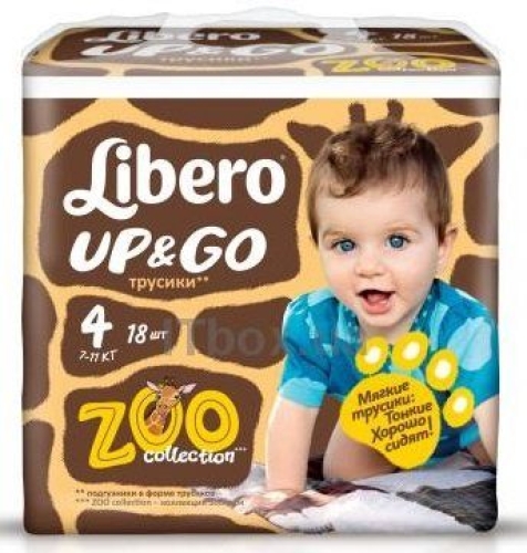 Подгузники-трусики детские Libero Up&Go 4 7-11 кг 18 шт (7322540599947)