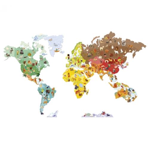 Ігра-стікер JANOD™ Карта світу з тваринами