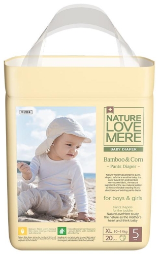 Bamboo&Corn panty diapers, Nature Love Mere, Size XL [10-14 kg] 20pcs