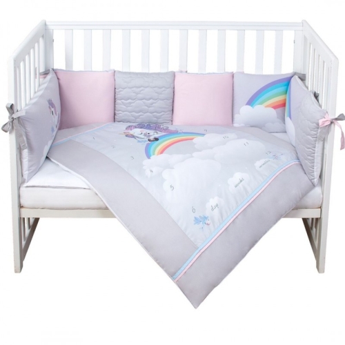 Bed set for baby bed Veres Unicorn love (6 units), art. 217.10