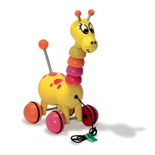Vilac™ | Іграшка-каталка дитяча Жирафка Фліп флап, Франція