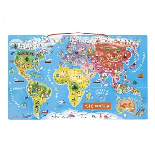 Магнитная карта мира Janod англ.язык J05504
