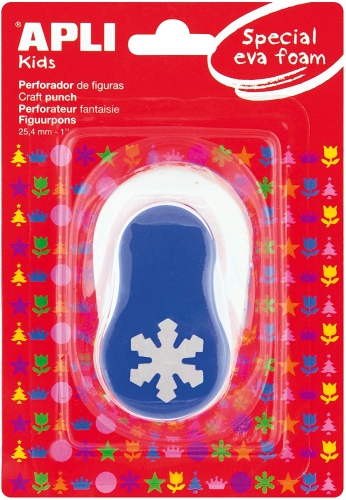 Apli Kids™ | Діркопробивач фігурний для паперу у формі сніжинки, блакитний, Іспанія (13302)