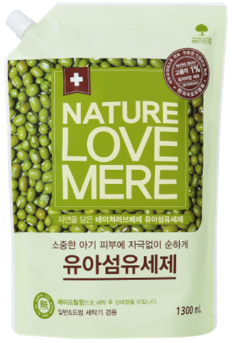 Гель для стирки детской одежды NATURE LOVE MERE™ с экстрактом бобов мунг, 1300мл (мягкая упаковка), Корея, NLM (0020)