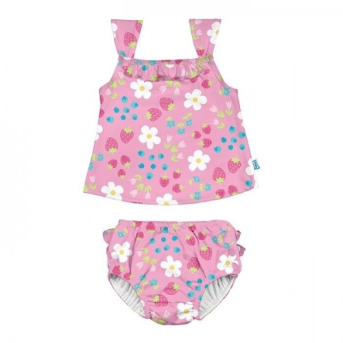 Детский комплект для плавания (майка и трусики)-Light Pink Daisy Fruit [4 года], i Play™ США