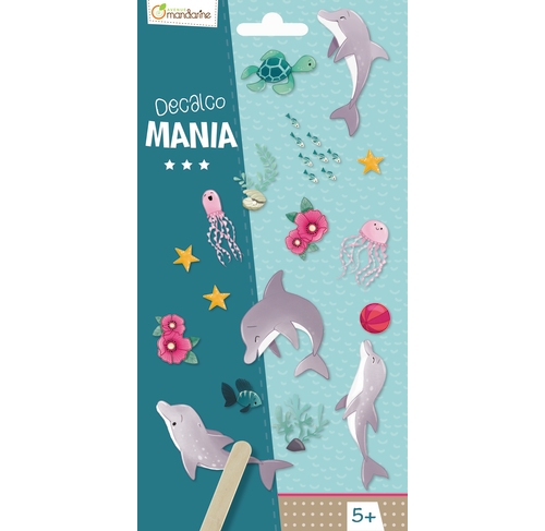 Dolphin stickers, Decalco Mania series, Avenue Mandarine™ France (CC025O)