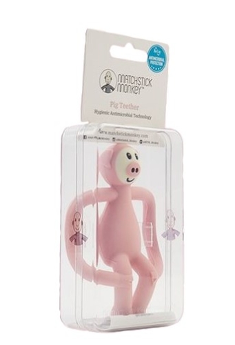 Игрушка-грызун MATCHSTICK MONKEY Свинка (цвет светло-розовый, 11 см) / Прорезыватели № 6