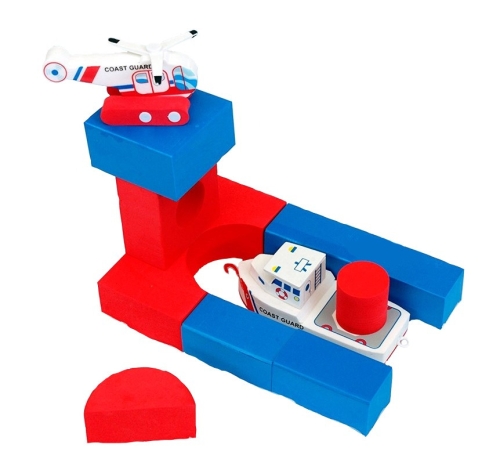 Плаваючі блоки для ванної Just Think Toys Човен та вертоліт (22091)