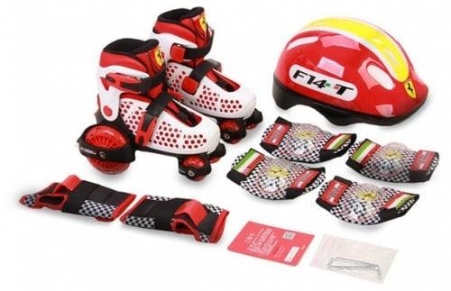 Ferrari® Set (skates + protection + helmet) White r. 26-29, Italy