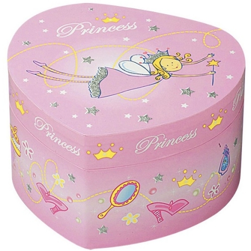 Music box Big Heart Princess, Fairy figurine, fuchsia, Trousselier™ France (S30502)