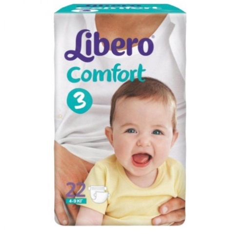 Baby diapers Libero Comfort 3 4-9 kg 22 pcs (7322540556421)