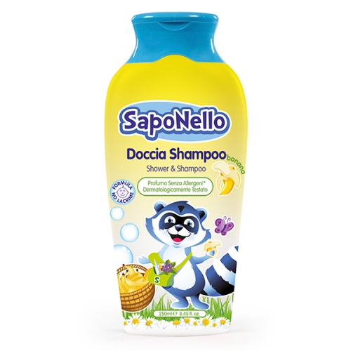 Kid shampoo and shower gel Paglieri Doccia Banana, SapoNello, 250 ml, art. 13478