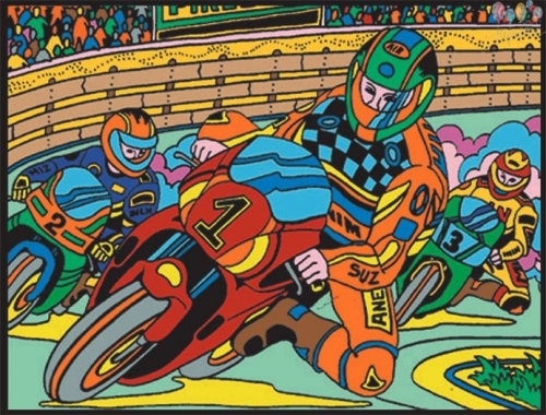 Coloring book with markers Colorvelvet Carioca Motorcycle (M0002)