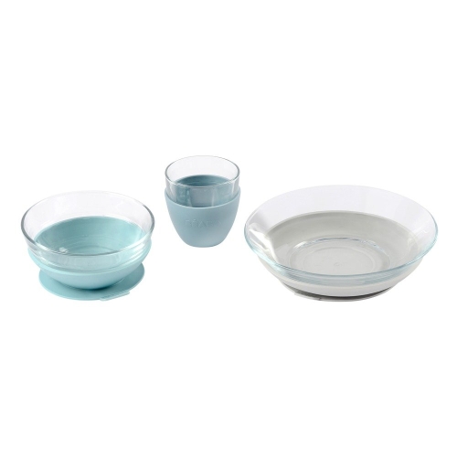 Набор стеклянной посуды Beaba 3 предмета - голубой
