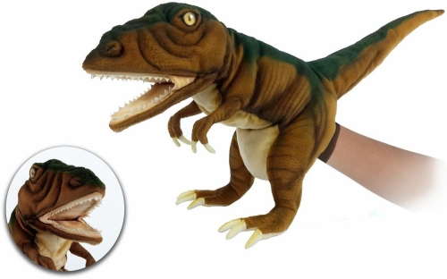 Тираннозавр Рекс коричневый Hansa 50 см, реалистичная мягкая игрушка на руку (7749)