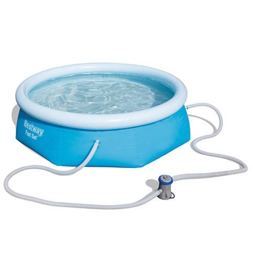 Swimming pool with inflatable side 244x66 cm, 2300 l, with filter pump 1249l/h. Bestway (57268)