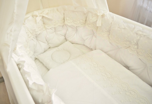 Ovalbed® 3D Creamy Lace Bedding Set Satin