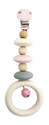 Bass&Bass® Детская розовая развивающая игрушка из дерева, подвесная (B20859)