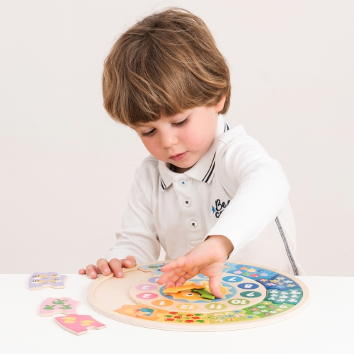 Kid puzzle Wooden clock, New Classic Toys, 18253 from 2+ years / Educational Toys № 5 Kids Republic Kid puzzle Wooden clock, New Classic Toys, 18253 from 2+ years / Educational Toys № 5