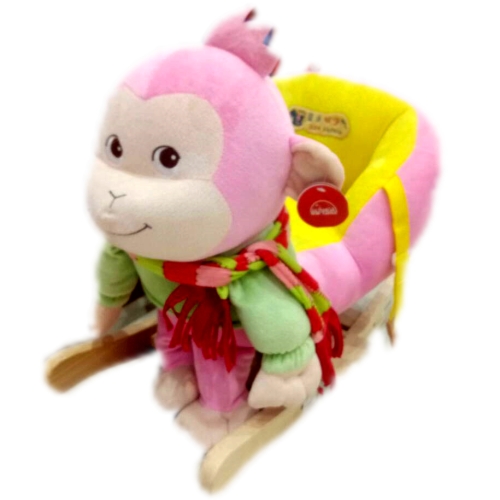 Игрушка-качалка Мартышка розово-салатовая с шарфом (колеса), Blue Castle™(BC8-313AK)