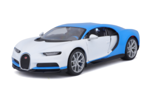 Автомодель Bugatti Chiron, Maisto, 1:24, бело-голубой – тюнинг, арт. 32509 white/blue