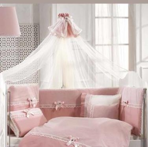 Защита в детскую кроватку розовая, Momishop