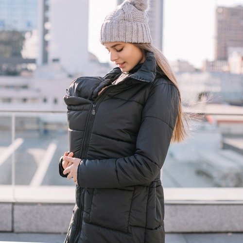 Зимова куртка 3 в 1 для вагітних та слінгоносіння - Блек Love&Carry LCM2701