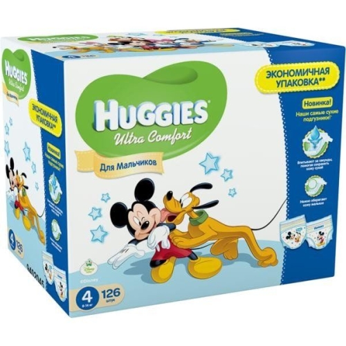 Підгузки для хлопчиків Huggies Ultra Comfort 4 Disney Box 126 шт (5029053543802)