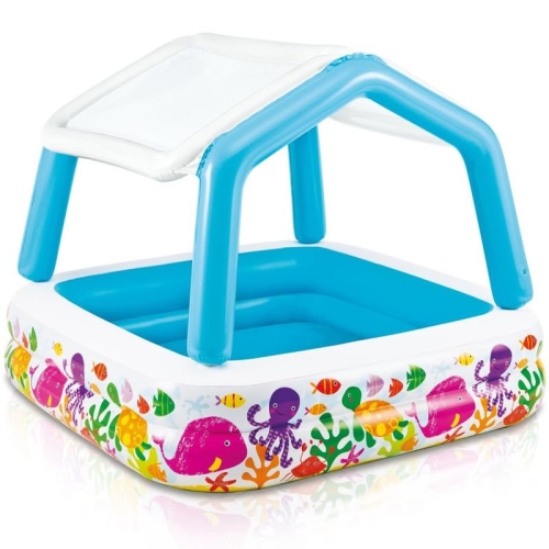 Kid inflatable pool 157x157x122 cm, Intex House with a canopy House with a canopy, 280l, from 2 years (57470)