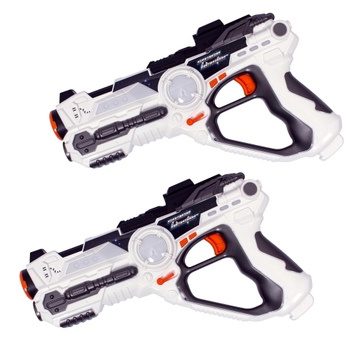Set of 2 interactive space blasters, White, Gray Starling™ (GSK-1W2)
