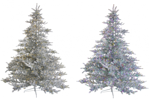 Silver Christmas tree 3600 LED, Shishi, with colored or plain lights + 6 extra. functions, 2.75 m, art. 58614